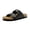 Black, variant on Men Women Adjustable Double Buckle Strap Sandals with Cork Footbed Comfortable Flat Summer Beach Non-Slip Slides Holiday Casual Walking Brownish Yellow