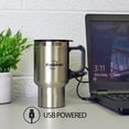 thumbnail image 3 of Koolatron 12V/USB Electric Travel Mug (Silver), Portable Heated Drink Mug for Car, Truck & On-the-Go, 3 of 7