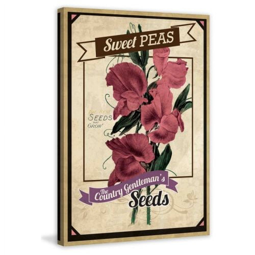 "Flower Packet Sweet Peas" Painting Print on Wrapped Canvas