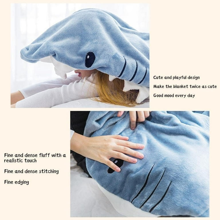 Fabric Cartoon Shark Sleeping Bag Shawl Blanket Wearable Blanket