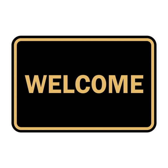Classic Framed Welcome Sign (Black Gold) - Large