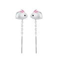 thumbnail image 1 of Small Rabbit Tassel Ear Line Contracted Fashion And Personality Sweet Earrings Girl Earrings For Women Dangle Pearl Earrings Acrylic Heart Earrings Chain Earring Heart Statement Earrings Post Earrings, 1 of 3