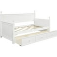thumbnail image 3 of Harper & Bright Designs Solid Wood Twin Bed with Storage Daybed with Three Drawers Storage Twin Size Daybed White, 3 of 6