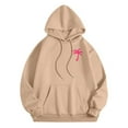 thumbnail image 4 of felwors Women's Ocean Graphic Oversized Pullover Hoodie Cotton Blend Casual Sweatshirt Khaki for Size XL, 4 of 7