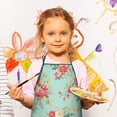 thumbnail image 3 of Pioneer Flower Floral Print Pattern Kids Aprons for Girls and Boys,Adjustable Neck Strap Toddler Aprons for Kids Cooking Baking, 3 of 7