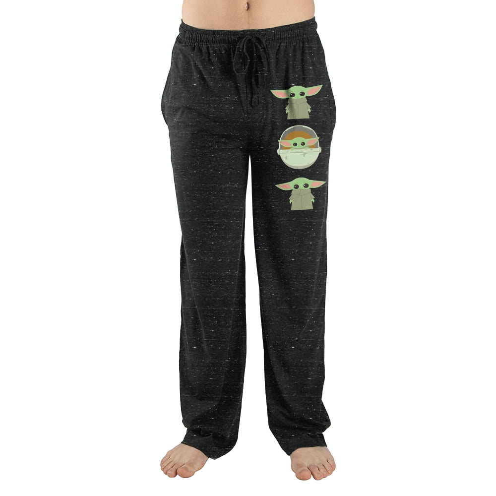 Star Wars Mandalorian Baby Yoda Mens Black Sleep Pajama PantsXS