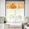 thumbnail image 2 of Valance Curtain for Kitchen, Thanksgiving Fall Maple Leaves Pumpkins Window Valance for Living Room Scroll,Rod Pocket Valances for Bedroom Decor,Window Treatment Valance 1 Panel 18" x 54", 2 of 6