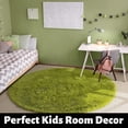 thumbnail image 3 of Bestkoko Round Area Rug for Bedroom,6.5x6.5 ft,Fluffy Rugs,Shag Carpet for Living Room,Fuzzy Rug for Kids Baby Room,Large Anti-Slip Rug,Green Carpet,Home Decor,Bedside Rug, 3 of 9