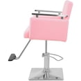 thumbnail image 3 of Sillon Silla Barberia Estetica Cuadrada 360° Moderna Rosa, 3 of 5