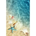thumbnail image 2 of Blue Beige Star Fish and Shell Ocean Theme Outdoor Area Rug 5'x7' No-Slip Waterproof Reversible Rug for Patio Deck Backyard Balcony Funky Livingroom Bedroom Carpet, 2 of 6