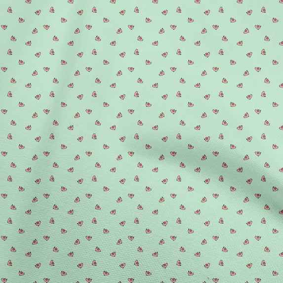 oneOone Polyester Spandex Mint Green Fabric Bird Sewing Material Print Fabric By The Yard 56 Inch Wide