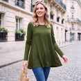thumbnail image 4 of Womens Lace Tops Dressy Casual Long Sleeve Shirts Flowy Tunic Top Wrinkle Free Blouses for Leggings, 4 of 9