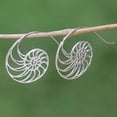 thumbnail image 2 of NOVICA Sterling silver drop earrings, 'Spiral Nautilus', 2 of 9