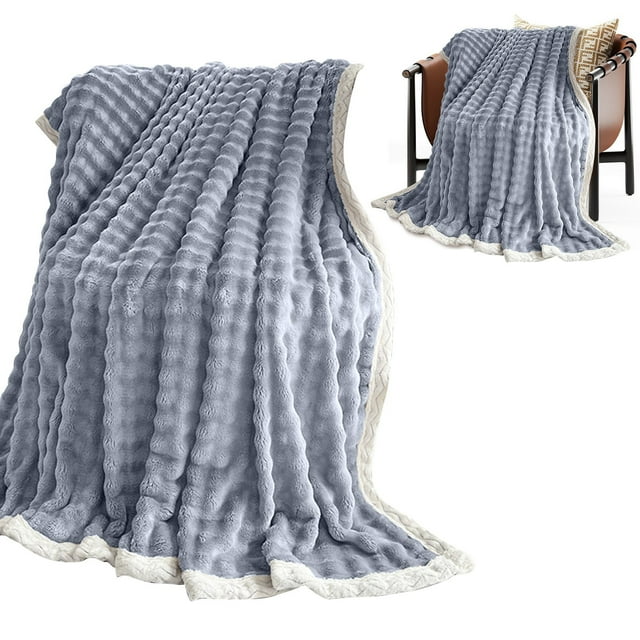 Bubble Fleece Blanket Casual Winter Sofa Cover Blanket Single Layer Double Fleece Flannel Conditioning Blanket Electric Heating Pad Cozy Blanket Winter Rug for Entrance Electric Throw Blankets
