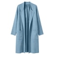 thumbnail image 6 of Purcolt Women Open Front Lapel Mid-Long Cardigan Coat Patch Pocket Long Sleeve Fall Winter Casual Chunky Coatigan Sweater Coat, 6 of 8