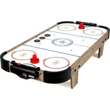 40 Inch Table Top Air Hockey Game for Kids - AC Outlet Powered Motor – Oak or Black