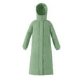 thumbnail image 3 of YMNXA Womens Down Hooded Coat With Pocket Long Sleeve Solid Color Zipper Knee Length Fashionable Slim Fit Thickened Jacket For Daily Wear Green Xl, 3 of 3
