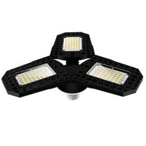 LEORX led shop lights for garage Three-Leaf Folding Work Light Black 1Pack