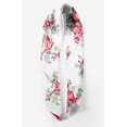 thumbnail image 2 of Bimba White Leaves & Begonia Floral Pure Silk Printed Head Bandanas Summer Neck Wrap Scarf 40 x 40 Inches, 2 of 6