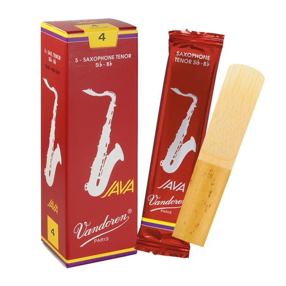 Cañas para saxofón tenor Vandoren JAVA Red Strength 4 (caja de 5)