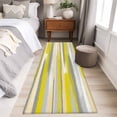 thumbnail image 4 of Yellow Gray Stripes 2'x6' Runner Rugs for Hallway Kitchen Bedside Non Slip, Watercolor Modern Abstract Minimalist Entryway Rug Runners with Rubber Backing, Long Carpet Runner for Laundry Room, 4 of 8