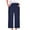 Navy, variant on Maean Women's Wide Leg Pants Summer Casual Elastic Waist Straight Legged Solid Color Trousers with Pockets