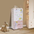 thumbnail image 3 of Dresser Drawer Organizers,Plastic Lockable Storage Cabinet,Dresser with 6 Drawers and Wheel for Clothing/Bedroom/Playing Room 19.69 * 13.78 * 40.16”(Pink Parrot）, 3 of 28