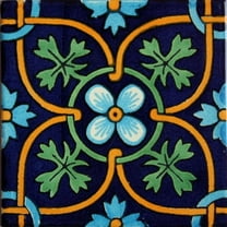 4.2x4.2 Soyopa Talavera Mexican Tile, Set of 9 pcs