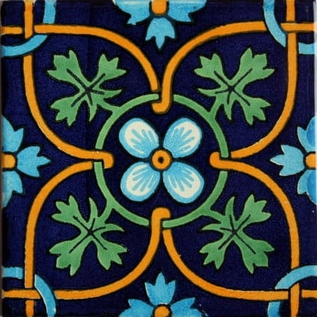 2x2 Soyopa Talavera Mexican Tile, Set of 36 pcs