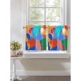 thumbnail image 3 of Half Window Curtain 36 Inches Long, Abstract Contemporary, Window Treatment Curtain Drapes, Minimalist Art Mo-randi Colored Geometric Small Tier Curtains for Bathroom Over Sink, 27.5"x36", 2 Panels, 3 of 7