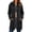 Black, variant on Women's Full-Zip Hooded Mid-Long Fleece-Lined Outerwear Ghalytn Long Sleeve Casual Coat with Front Pockets