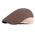 thumbnail image 2 of harmtty Newsboy Cap Retro Patchwork Breathable Adjustable British Style Sun Protection Solid Color Spring Autumn Men Beret Flat Hat for Shopping,Coffee, 2 of 8