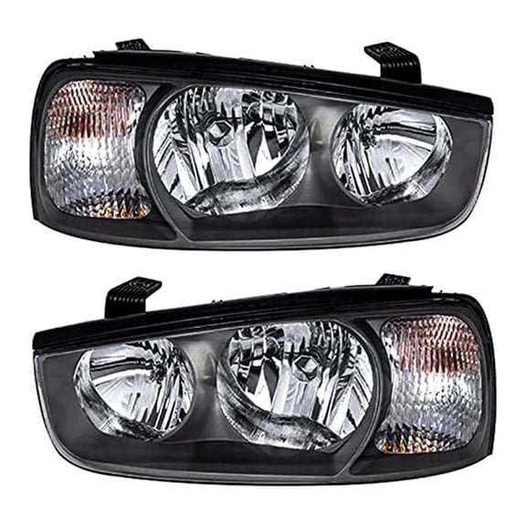 New Pair Headlights Compatible With Hyundai Elantra GLS Sedan 2001 2002 2003 By Part Numbers HY2503122 92102-2D150 921022D150 HY2502122 92101-2D150 921012D150