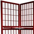thumbnail image 3 of Oriental Furniture 6 Ft Tall Window Pane with Shelf Room Divider, rosewood, 4 panel, 3 of 4