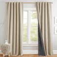 thumbnail image 3 of NICETOWN Linen Contemporary Cream Texture Home Back Tab Blackout Kitchen Curtains, 52" x 84" (2 Panels), 3 of 9