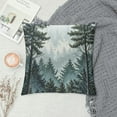 thumbnail image 2 of Leisuo Misty Forest Pillow Covers Coniferous Trees Throw Pillow Covers Abstract Art Outdoors Decorative Cushion Case for Bed Couch Sofa Home White, 2 of 5