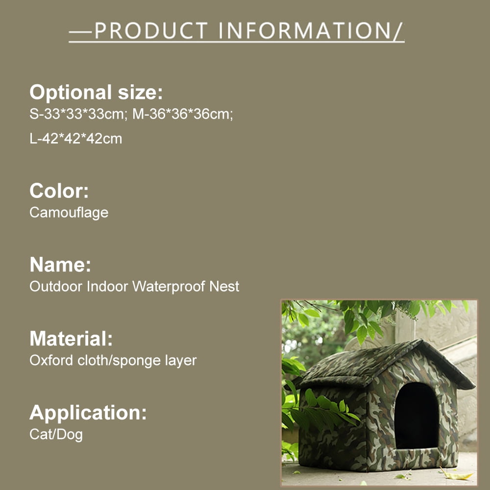 Cats Outdoor Cat House Stray Cat Dog House, Indoor And Outdoor Use, Wind And Rain Shield,  Oxford Fabric, Waterproof And Moisture-proof, Easy Installation, Long-lasting