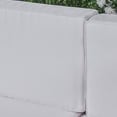 thumbnail image 3 of Elisha Outdoor Modular 3 Piece Acacia Wood Sectional Loveseat and Coffee Table Set with Cushions, Gray, White, 3 of 9
