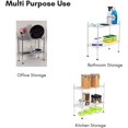 thumbnail image 3 of Wire Utility Shelving Unit – Adjustable for Kitchen, Bathroom, Pantry, Laundry – Freestanding Organizer for Under Sink, Cabinets – Chrome Steel Shelf – Metal Design, 3 of 8