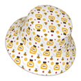 thumbnail image 3 of Kll Bees And Flowers Bucket Hat For Women Men Packable Travel Beach Sun Hat Outdoor Rave Accessories Reflective Fisherman Cap, 3 of 9