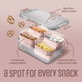 thumbnail image 3 of Cook With Color 2-Pack 4-Compartment Mini Snackle Box, Charcuterie and Snack Container, Divided Serving Tray with Lids, Dishwasher Safe, Pink, 3 of 10