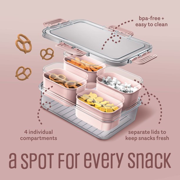 Cook With Color 2-Pack 4-Compartment Mini Snackle Box, Charcuterie