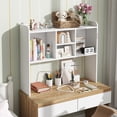 thumbnail image 4 of JOIVI Desktop Bookshelf, Countertop Storage Organizer Rack, Desk Hutch with 5 Shelves for Computer Desk, 3-Tier Desktop Display Organizer Rack for Office Dorm, White, 4 of 9
