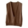 thumbnail image 4 of DHFJKG Womens Sweater Vests Layering Top Knitted Solid Color Sleeveless Deep V Neck Tunic Pullover Loose Fit Casual Tops, 4 of 4