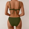 thumbnail image 4 of UTSJKR Women's 2026 Hard Cup Backless Bikini Set, Tape Detail Two Piece Bathing Suit, European Cross Border Beach Swimwear Army Green L, 4 of 7