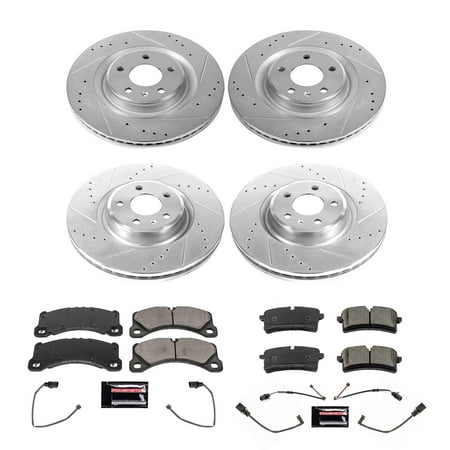 Power Stop Front and Rear Ceramic Brake Pad and Drilled and Slotted Rotor Kit K8791