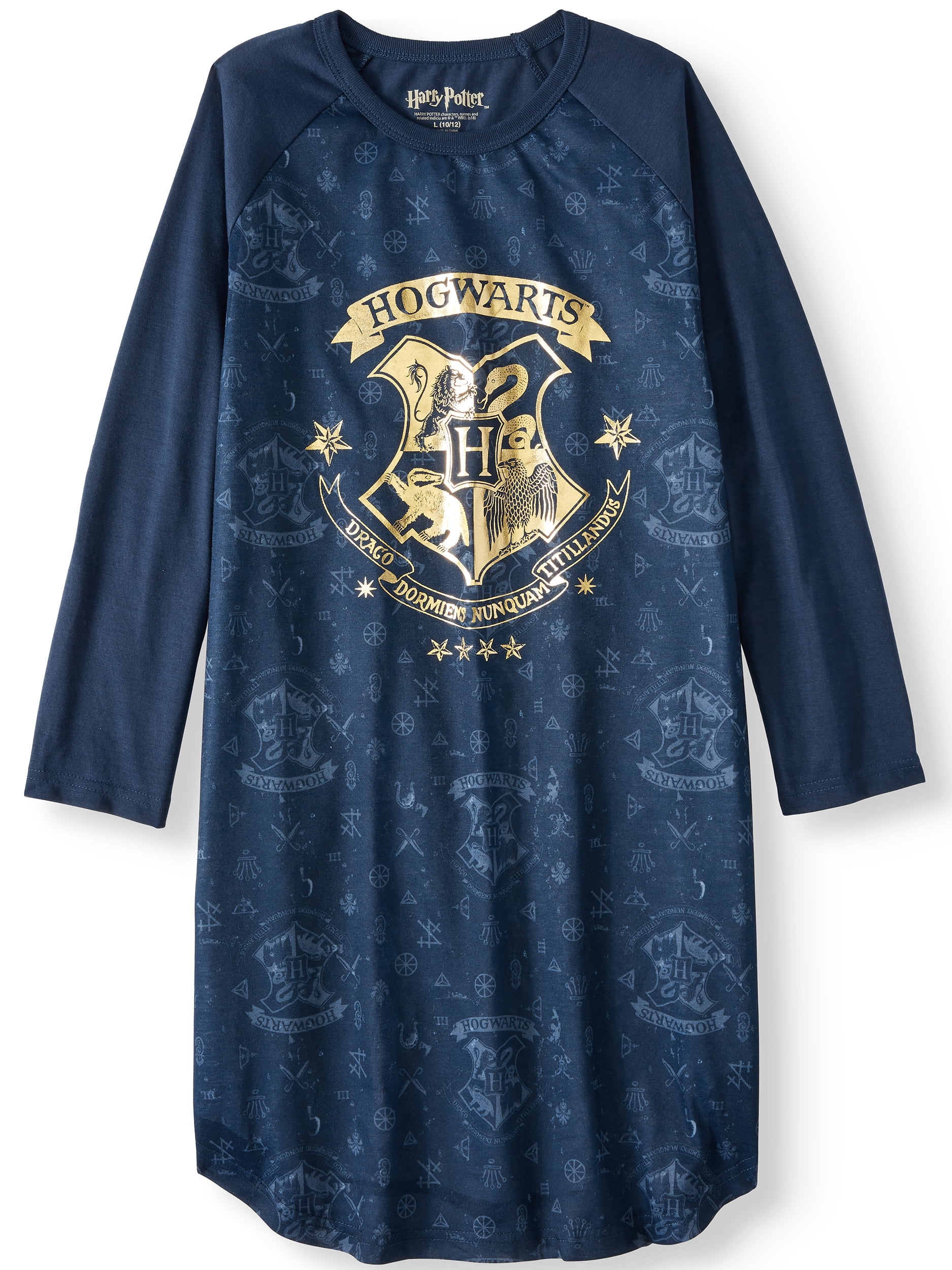 Harry Potter Harry Potter 'Hogwarts Gold Crest' Navy Raglan Nightgown
