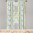 thumbnail image 4 of Ambesonne Nautical Window Curtains, Simplified Fish Jellyfish, Each 28" W x 63" L, Yellow Green Sea Blue, 4 of 4