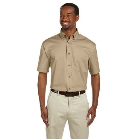 Harriton Chemise à Manches Courtes en Sergé pour Hommes Easy BlendTM avec Libération de Taches
