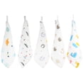 thumbnail image 1 of 5 Pcs Serviette de Lavage Carrée pour Bébé Mouchoir Portable Style Aléatoire, 1 of 8